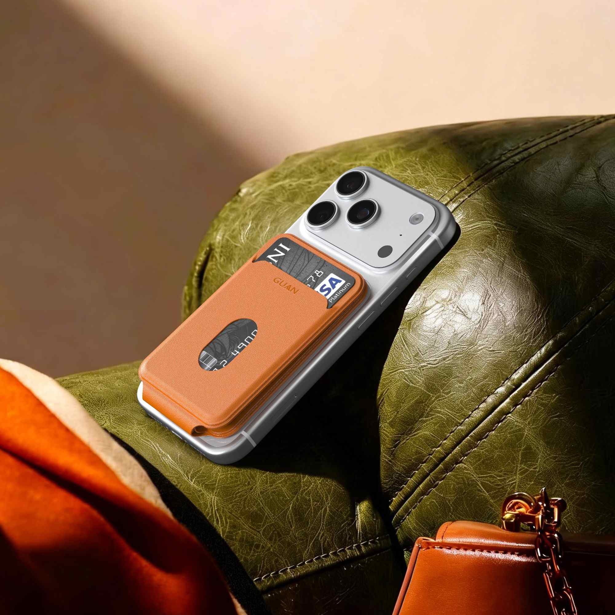 Classic iphone magsafe phone wallet for men